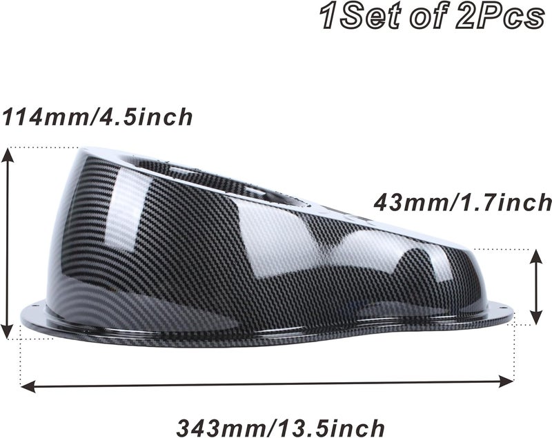 NARPES 2PCS Carbon Fiber Style Speaker&tweeter Boxes Universal for 6.5" Speakers For UTV ATV RV Boat Trunk Trailer Golf Cart Marine Speaker Enclosures Pods Spacer Rear Deck Kick Panel Box (Carbon Fiber Look) - Image 4